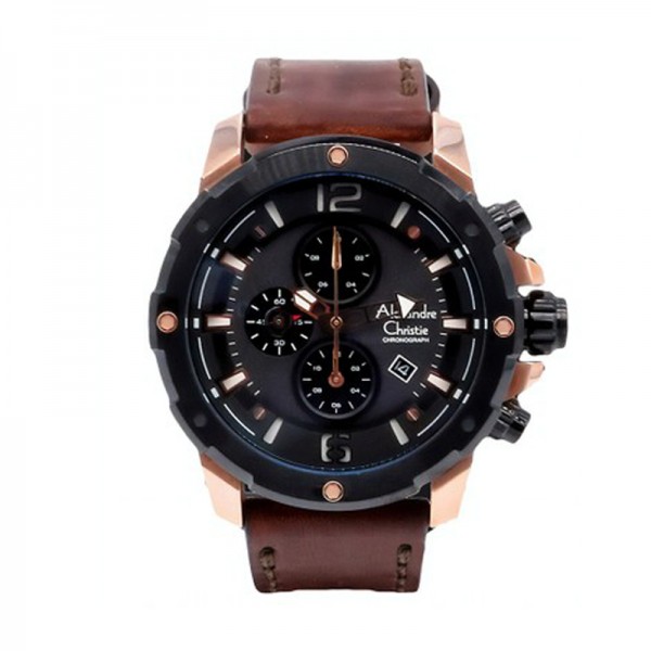 Alexandre Christie AC 6410 Rosegold Brown Leather MCLBRBA